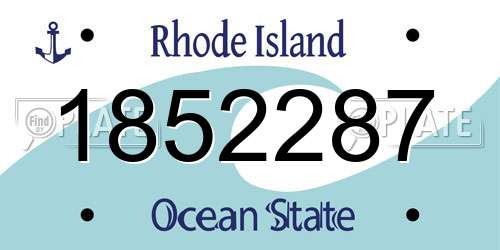 1852287 Rhode Island License Plate
