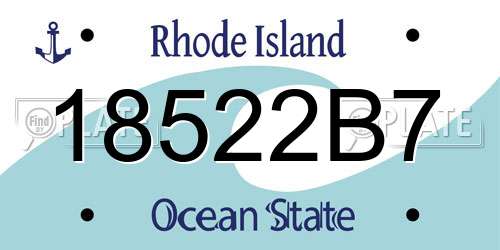 18522B7 Rhode Island License Plate