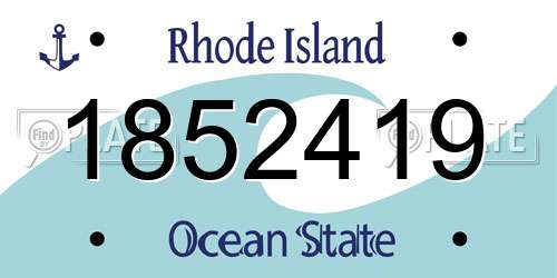 1852419 Rhode Island License Plate