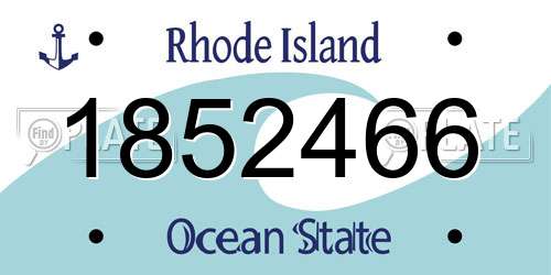 1852466 Rhode Island License Plate