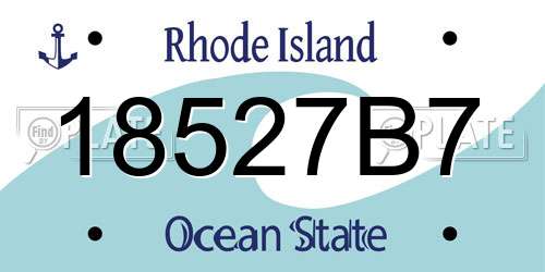 18527B7 Rhode Island License Plate