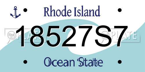 18527S7 Rhode Island License Plate
