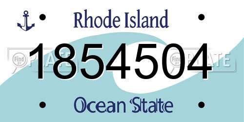 1854504 Rhode Island License Plate