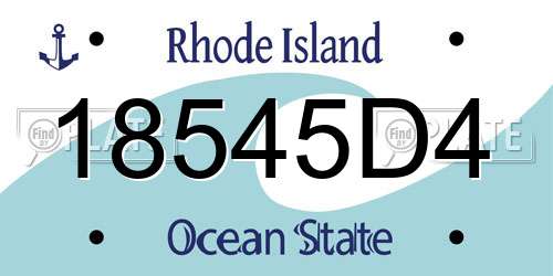 18545D4 Rhode Island License Plate