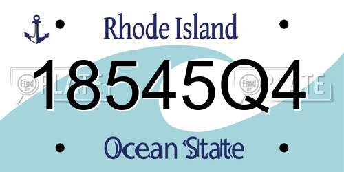 18545Q4 Rhode Island License Plate