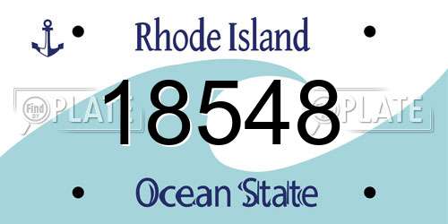 18548 Rhode Island License Plate