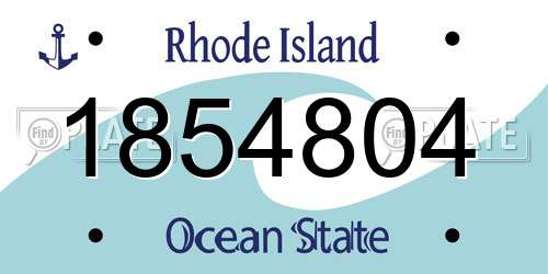 1854804 Rhode Island License Plate
