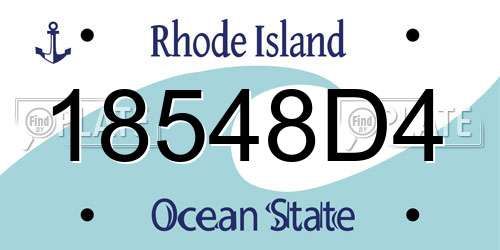 18548D4 Rhode Island License Plate