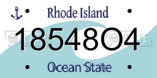 18548O4 Rhode Island License Plate