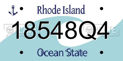 18548Q4 Rhode Island License Plate