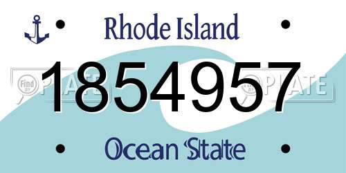 1854957 Rhode Island License Plate