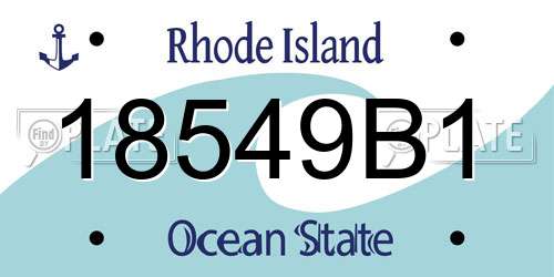 18549B1 Rhode Island License Plate