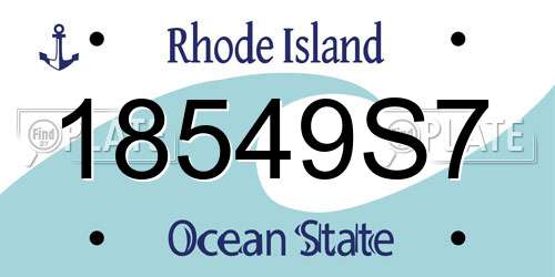 18549S7 Rhode Island License Plate