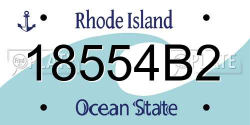 18554B2 Rhode Island License Plate