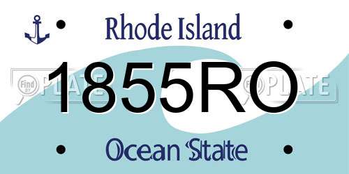 1855RO Rhode Island License Plate