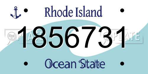 1856731 Rhode Island License Plate