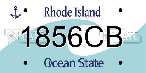 1856CB Rhode Island License Plate
