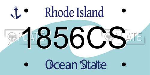 1856CS Rhode Island License Plate