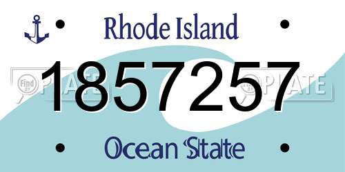 1857257 Rhode Island License Plate