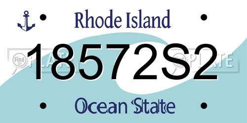 18572S2 Rhode Island License Plate