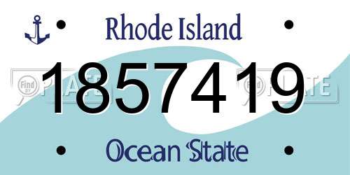 1857419 Rhode Island License Plate