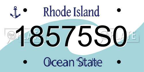 18575S0 Rhode Island License Plate
