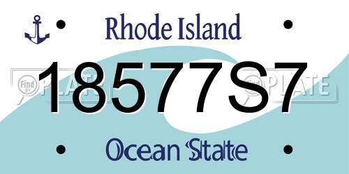 18577S7 Rhode Island License Plate
