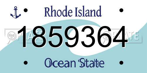 1859364 Rhode Island License Plate