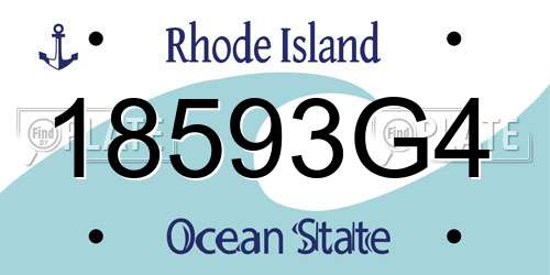 18593G4 Rhode Island License Plate