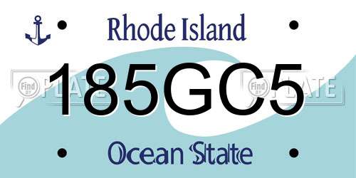 185GC5 Rhode Island License Plate