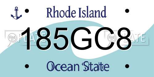 185GC8 Rhode Island License Plate