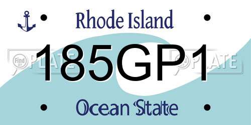 185GP1 Rhode Island License Plate