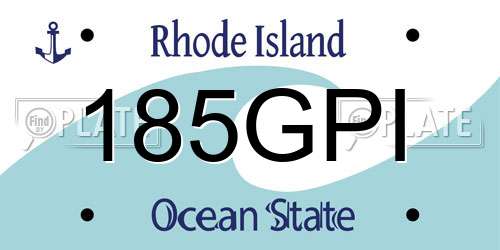 185GPI Rhode Island License Plate