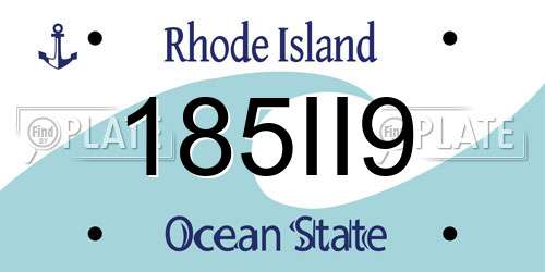 185II9 Rhode Island License Plate