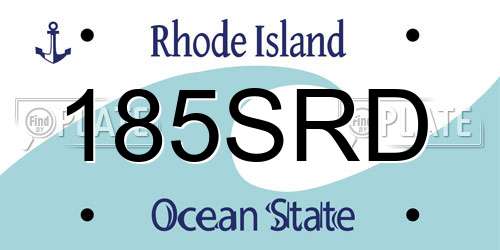 185SRD Rhode Island License Plate
