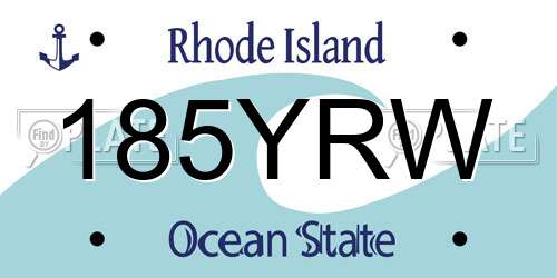 185YRW Rhode Island License Plate