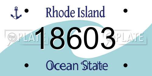 18603 Rhode Island License Plate