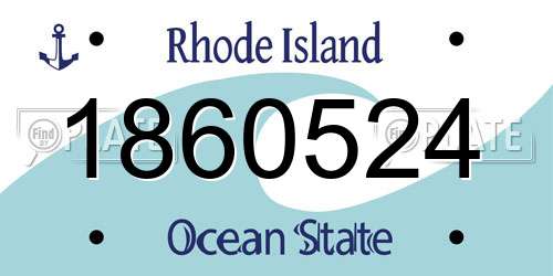 1860524 Rhode Island License Plate