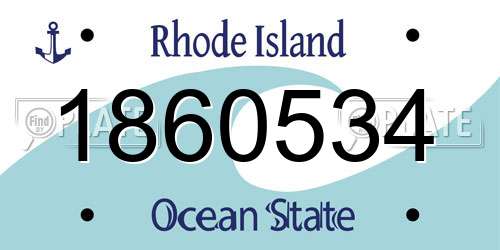 1860534 Rhode Island License Plate