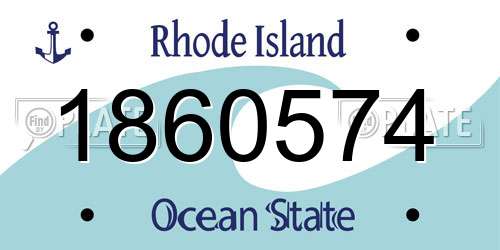 1860574 Rhode Island License Plate