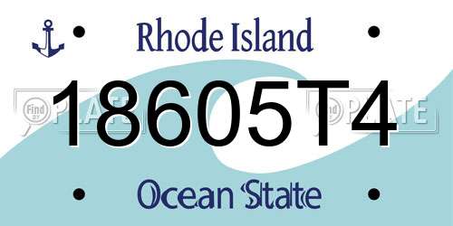 18605T4 Rhode Island License Plate