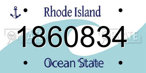 1860834 Rhode Island License Plate