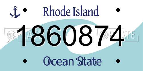 1860874 Rhode Island License Plate