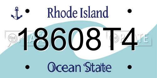 18608T4 Rhode Island License Plate
