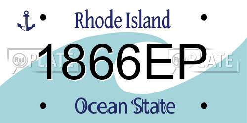 1866EP Rhode Island License Plate