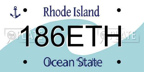 186ETH Rhode Island License Plate