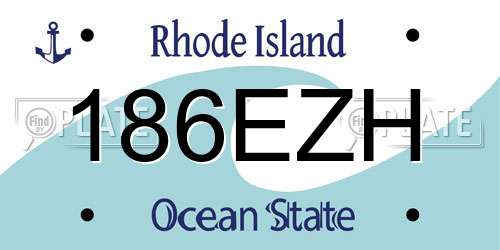 186EZH Rhode Island License Plate