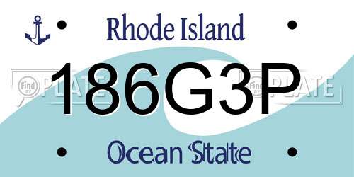 186G3P Rhode Island License Plate