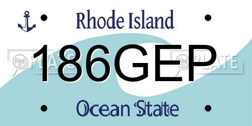 186GEP Rhode Island License Plate