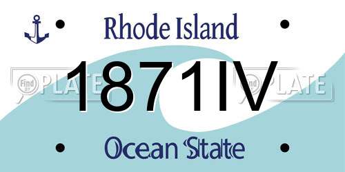 1871IV Rhode Island License Plate